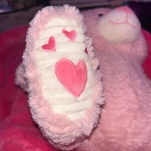 Pink teddy with heart feet